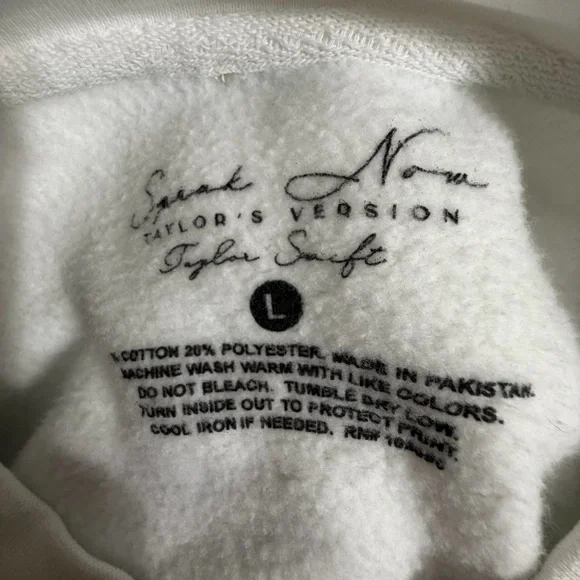 White and Purple Speak Now Taylor’s Version Tracklist Crewneck Sweatshirt Size L - Picture 7 of 8